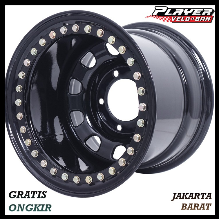 VELG MOBIL TAFT JEEP SIDEKICK RING15 PELEK HSR ORIGINAL BEADLOCK MOKUPO R15 LEBAR12 PCD5X139,7 ET-75