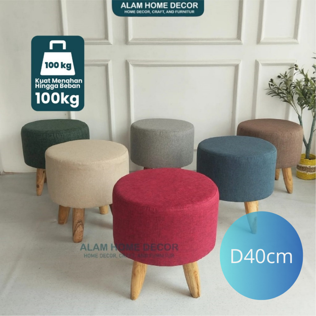 Sofa Stool Bulat Stool Kancing Stool Polos Stool Minimalis Stool Kimmy Kursi Stool Ruang Tamu