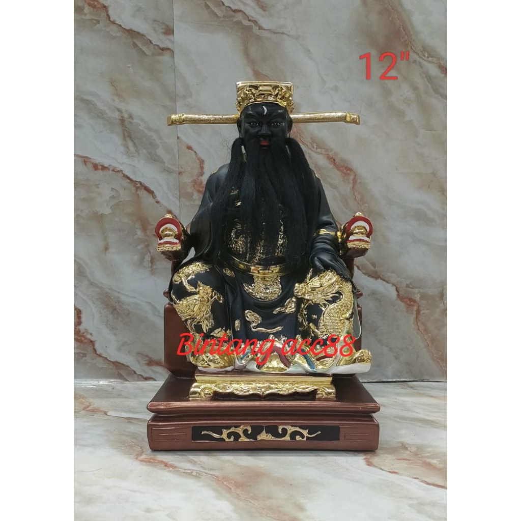 patung dewa hakim bao / bao kong / pao kong - fiber - 12inch