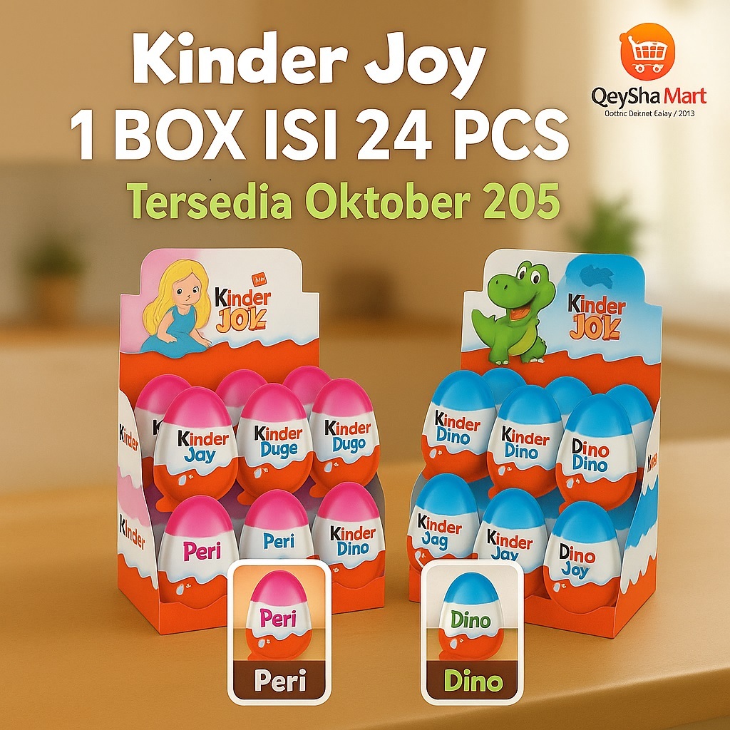 

Kinder Joy 1 Box 24 PCS – Coklat Telur Mainan Anak – Double Box Aman – Exp 10/2025 – ORIGINAL