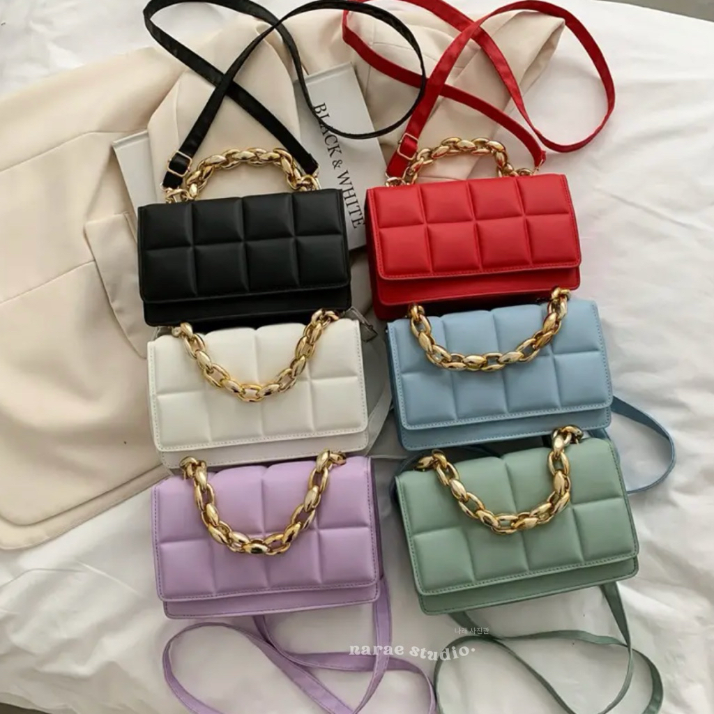 Byeol Bag - Tas Slempang Wanita Estetik Korea Premium Rantai Emas | Sling Bag & Shoulder Bag Kekinia