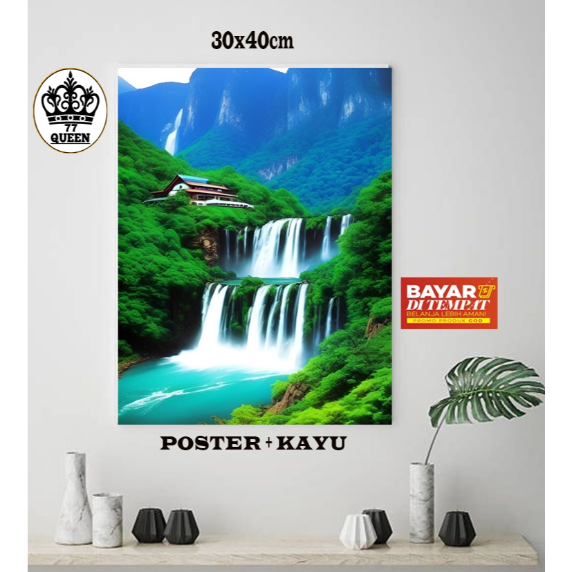 HIASAN DINDING GAMBAR PEMANDANGAN ALAM/POSTER KAYU TEMA PEMANDANGAN/POSTER PEMANDANGAN/WALLDECOR