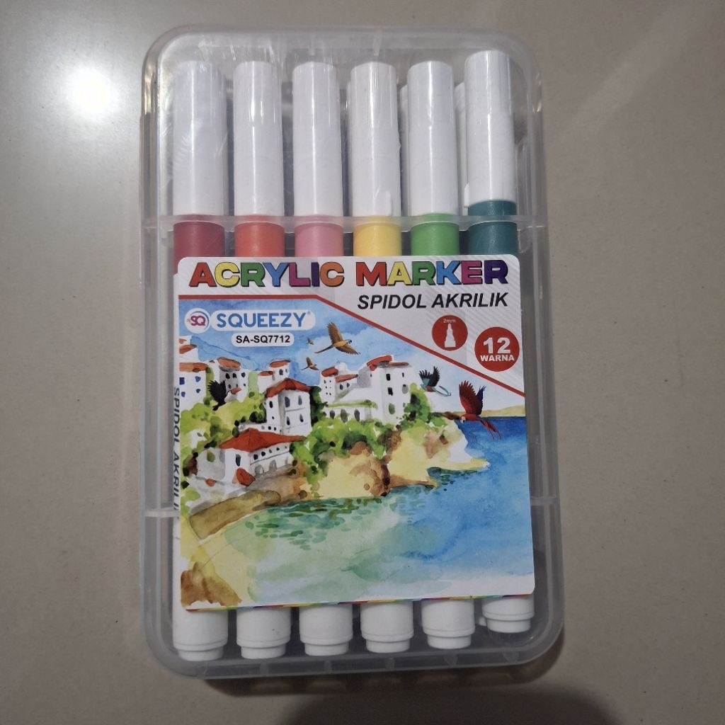

Spidol Akrilik/Acrylic Marker Squeezy (isi 12 warna)