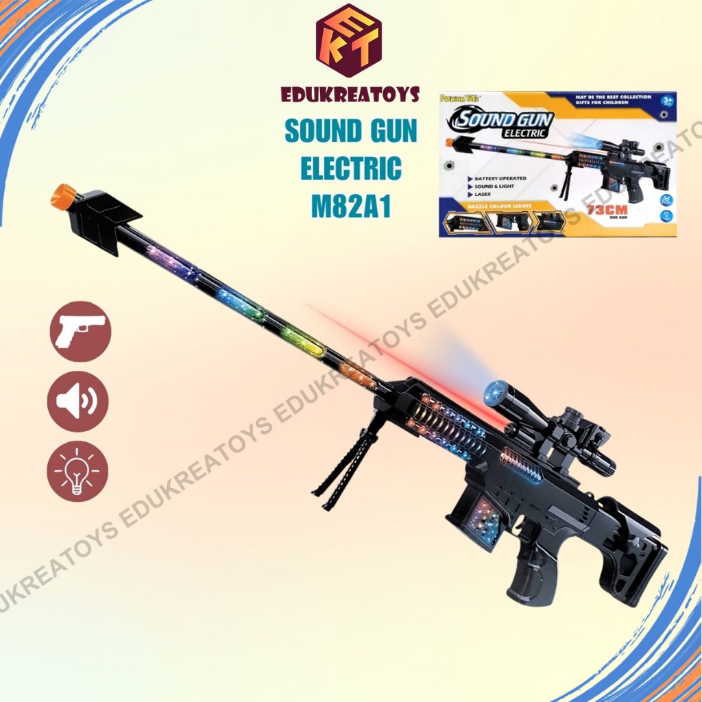 Mainan tembakan Sound Gun electric m82a1 ada lampu dan laser