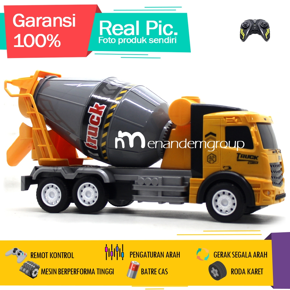 Mainan Mobil Remot Kontrol RC Truk Molen Semen Dumper Mixer Alat Besar Heavy Industries