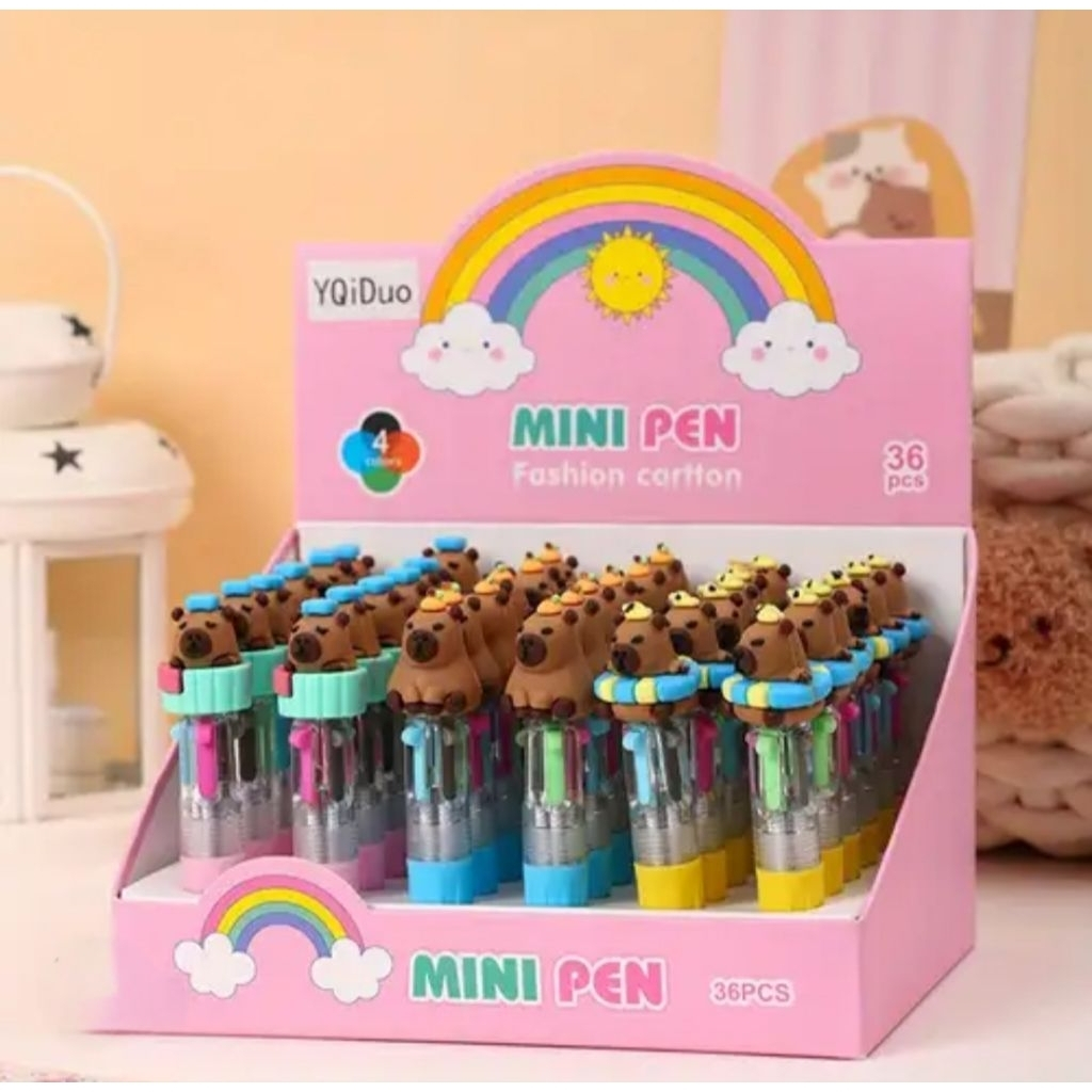 

Viral! Pulpen Gel Cetek Motif Animal Capybara 3D Dengan 4 Warna Tinta