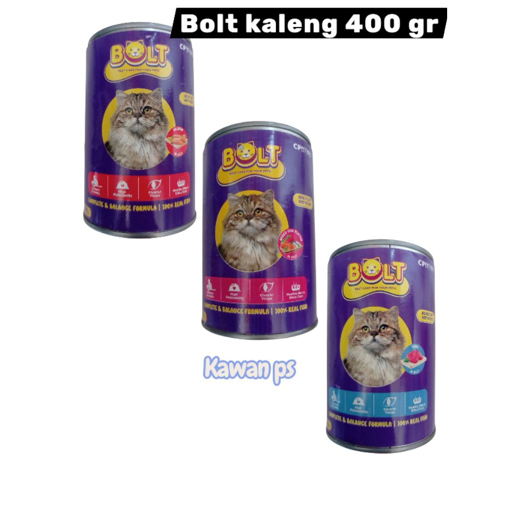 

BOLT CAT KALENG MAKANAN KUCING BASAH 400 Gr