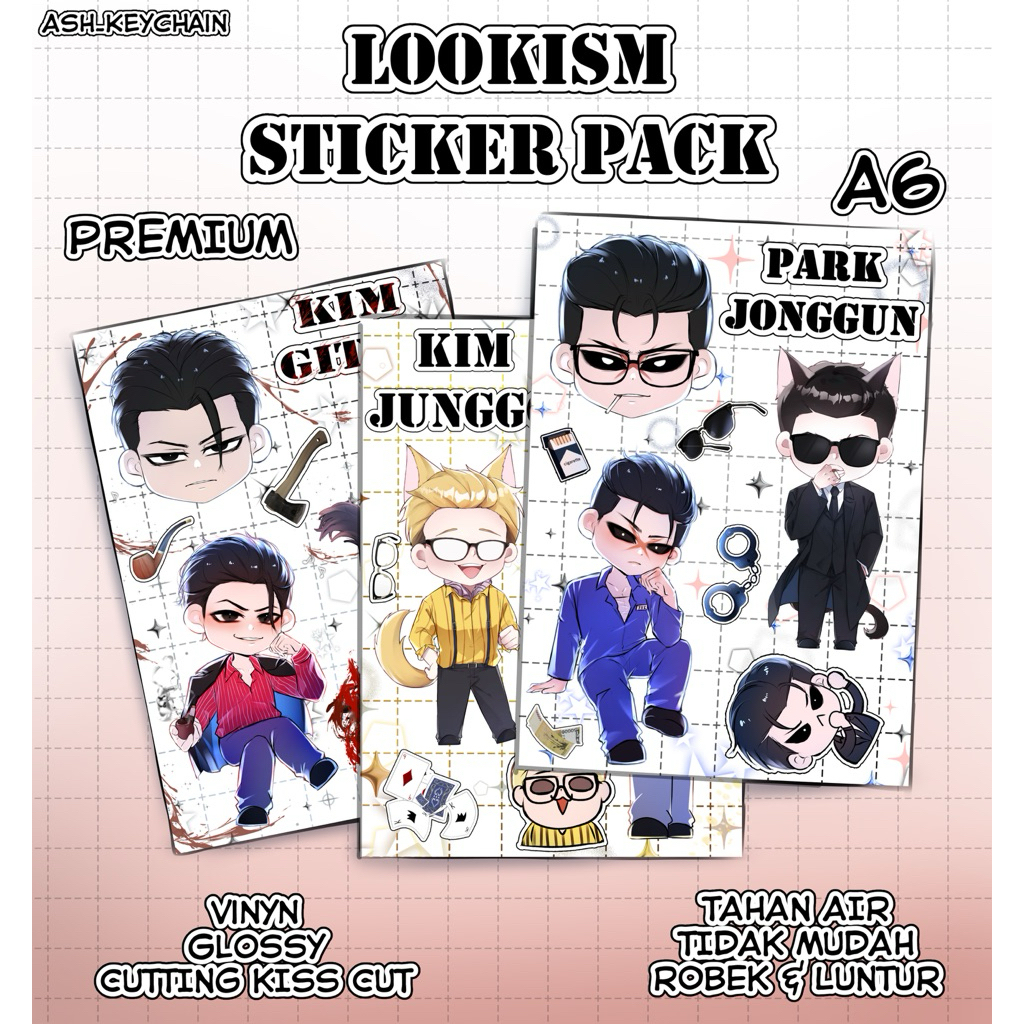 

Lookism Sticker Pack A6 | Eksklusif & Lucu! | Vinyl Tebal & Glossy