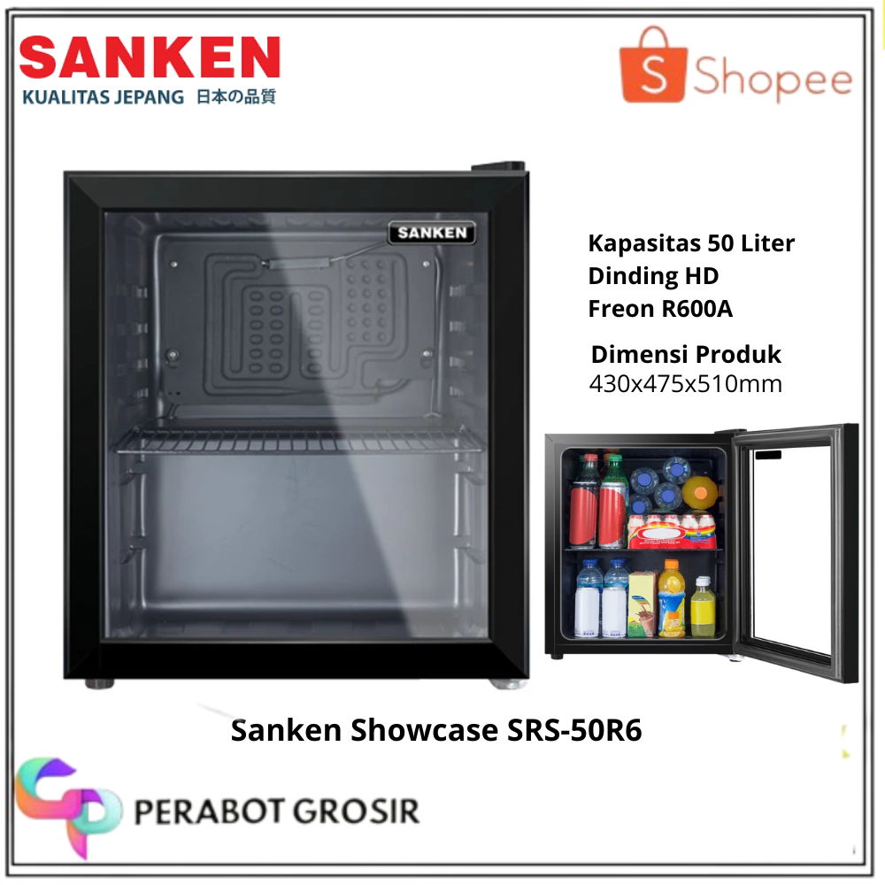 Sanken Showcase SRS-50R6 Minibar Mini Bar Kulkas Hotel Portable