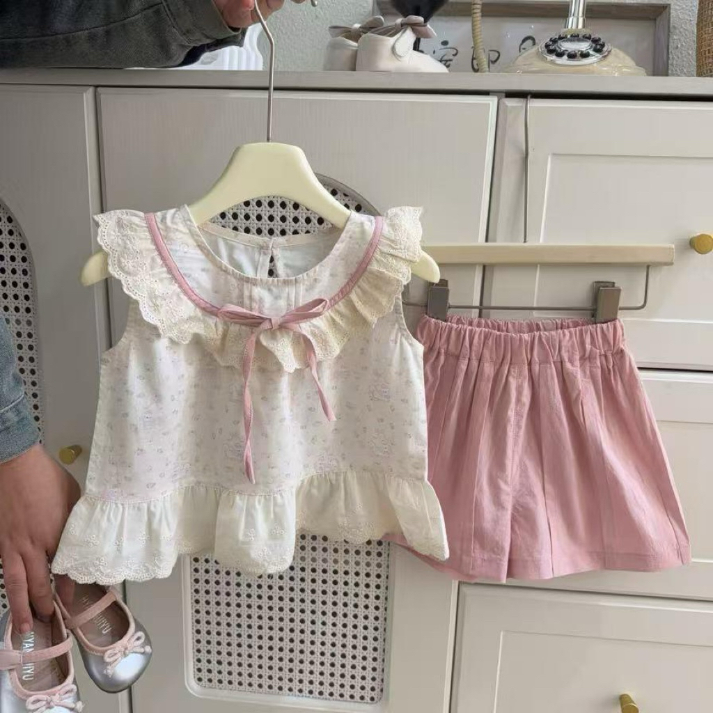 carouselkids / alika set flower blouse &shortpants / oneset import anak /setelan import anak