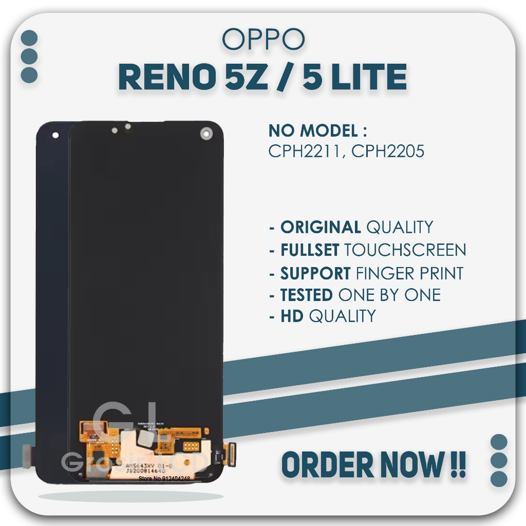 Grosir LCD Reno 5Z / Reno 5 LITE - Finger Print Fullset Touch Screen