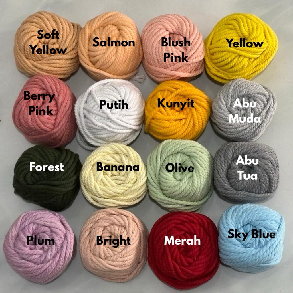 Tali Benang Macrame 4mm 5 meter || Tali Aksesoris || Benang Rajut