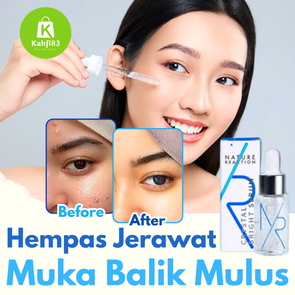 Nature Reaction Crystal Bright Serum 100 Persen Original Skincare Scincare Wajah Pria Wanita Remaja 