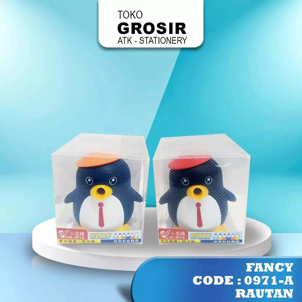 

(LIVE) Sharpener Rautan Serutan Putar / Serutan Meja Karakter Pinguin - 9071 A 2