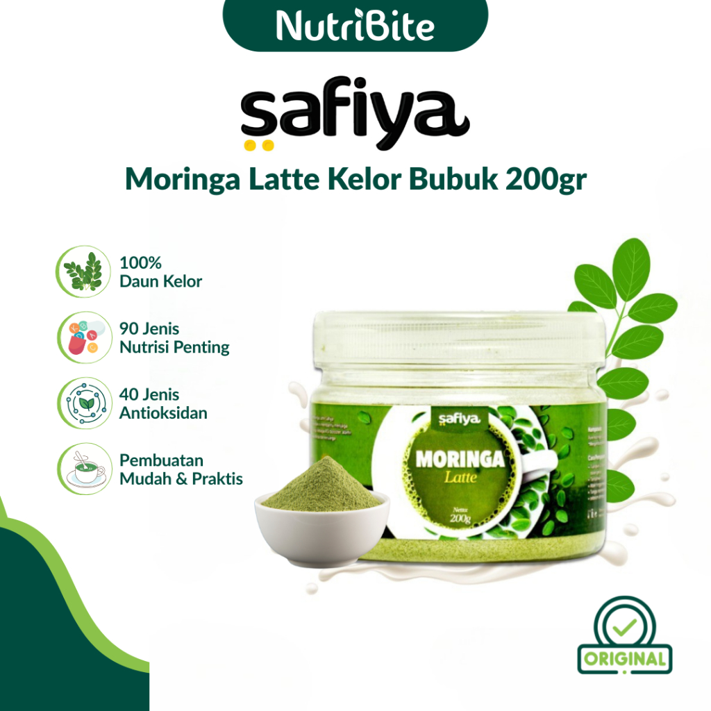 

Safiya Moringa Latte Bubuk Minuman Daun Kelor 200 Gram High