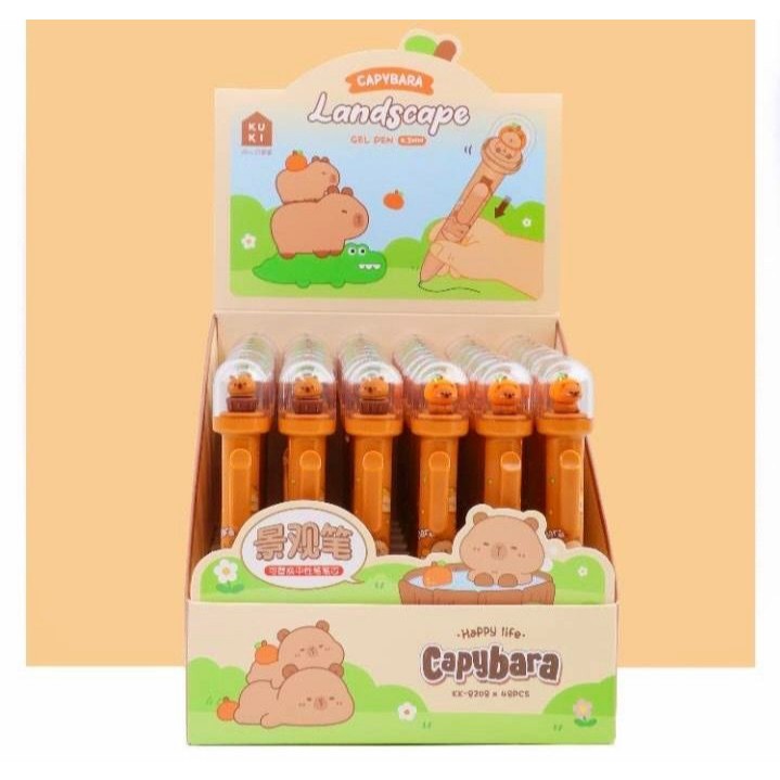

(2PCS) PULPEN KUKI LANDSCAPE KK-8208 CAPYBARA / BALLPEN / PENA