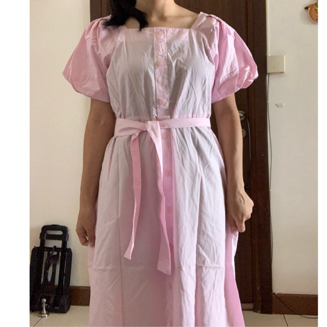 dress maxi warna pink lilac
