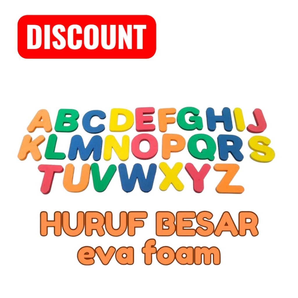 Huruf Besar Kain Flanel Pilihan Warna Dekorasi Dinding Kelas Paut TK SD