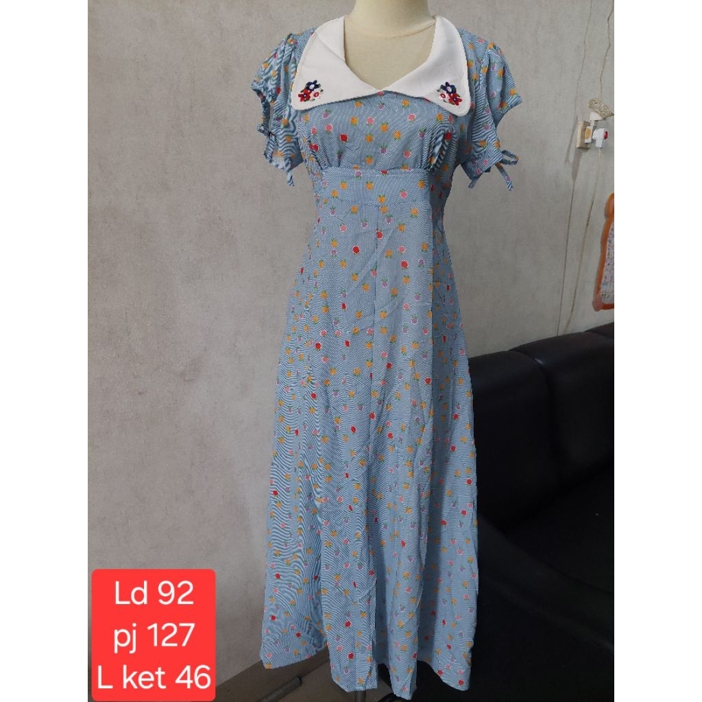 Mimius maxy dress floral dress long dress motif bunga sailor dress pantai