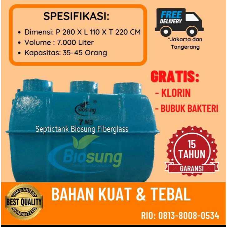 Septictank Biosung 7000 Liter - Biotech - Biofil - Biofilter - Biotank RC 07 - Bioseptictank - Fiber