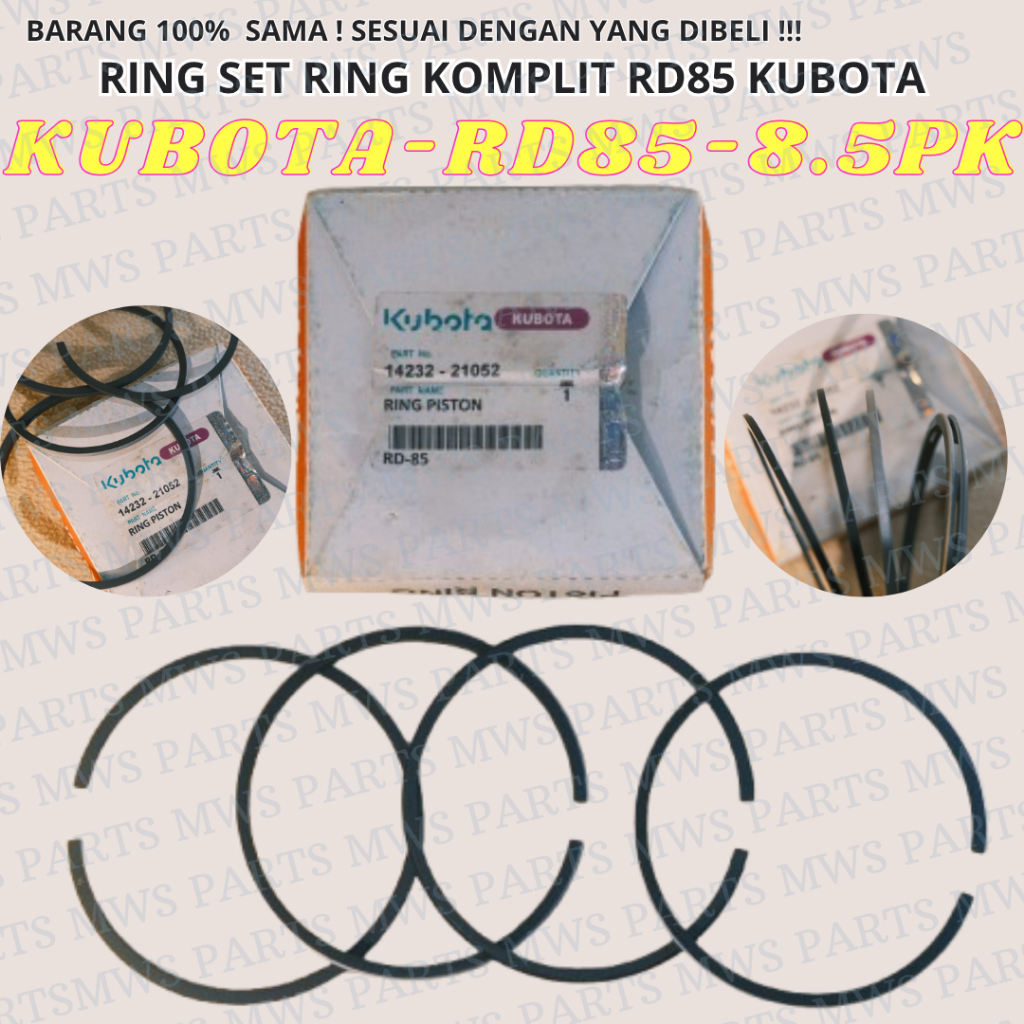 RING PISTON RD85 RING PESTON RING KOMPLIT RING SET RENG MESIN KUBOTA RD85 8.5PK 8.5HP | KUBOTA | RD8
