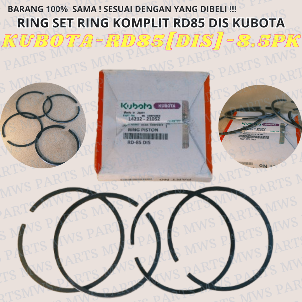 RING PISTON RD85 DIS RING PESTON RING KOMPLIT RING SET RENG MESIN KUBOTA RD85 8.5PK 8.5HP | KUBOTA |