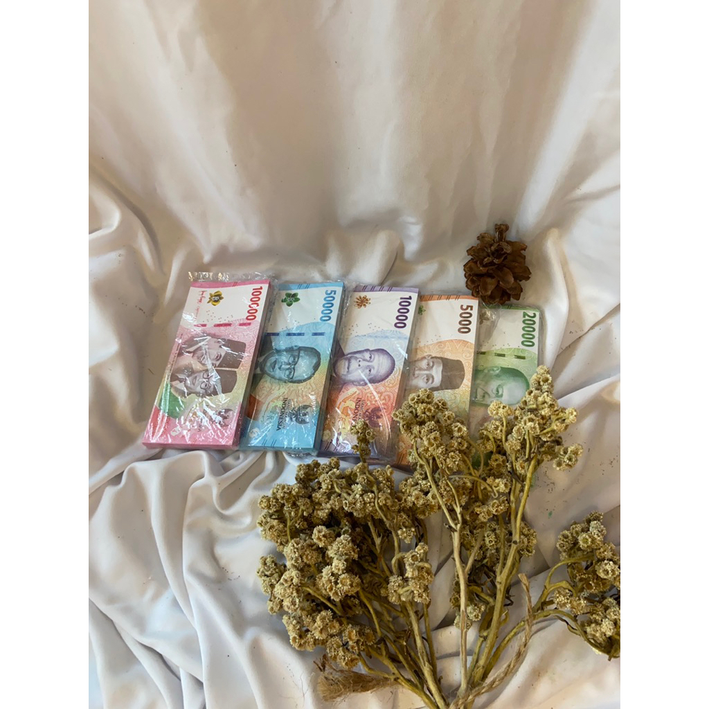 Termurah Uang mainan untuk buket uang palsu mirip asli perlengkapan bahan buket tegal
