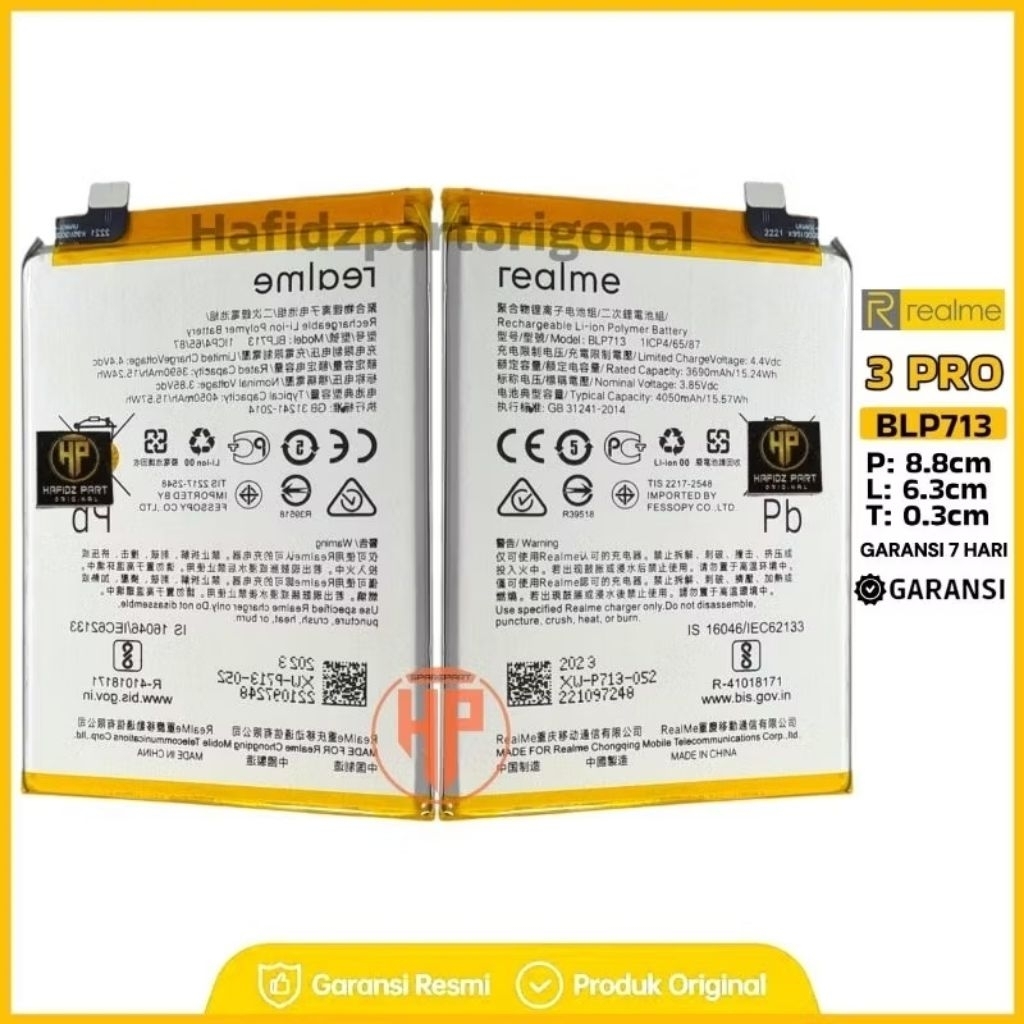 Baterai Batre Battery Realme 3 Pro BLP713 Copotan Cabutan Bekas
