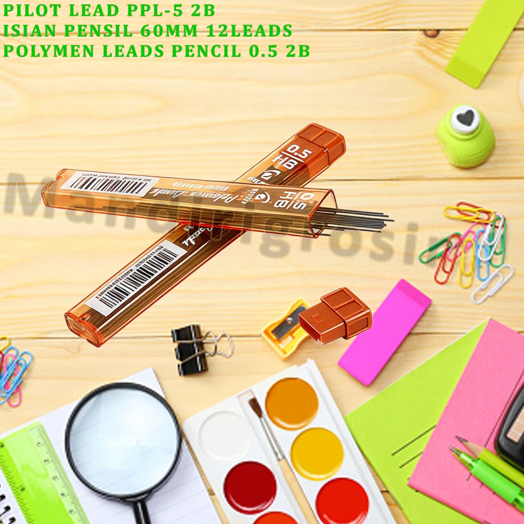 

Isian Pensil Polymen leads * Pilot * Isian Pensil 2B 0.5mm * Isi 12 Batang Leads