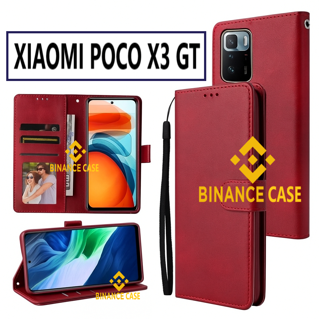 LEATHER FLIP CASE XIAOMI POCO X3 GT CASE KULIT FLIP WALLET LEATHER KULIT PREMIUM SARUNG BUKA TUTUP K