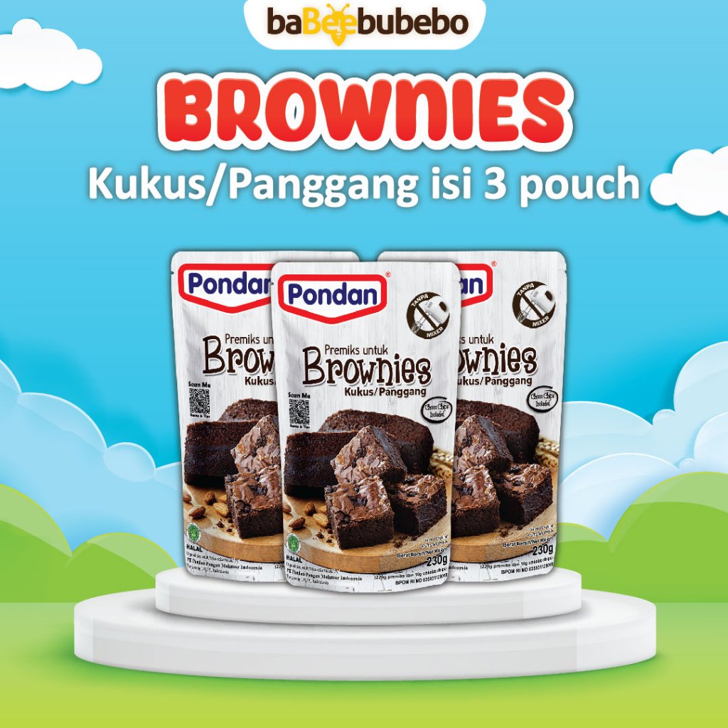 

Pondan Brownies Kukus Panggang Pouch 230g ISI 3 POUCH