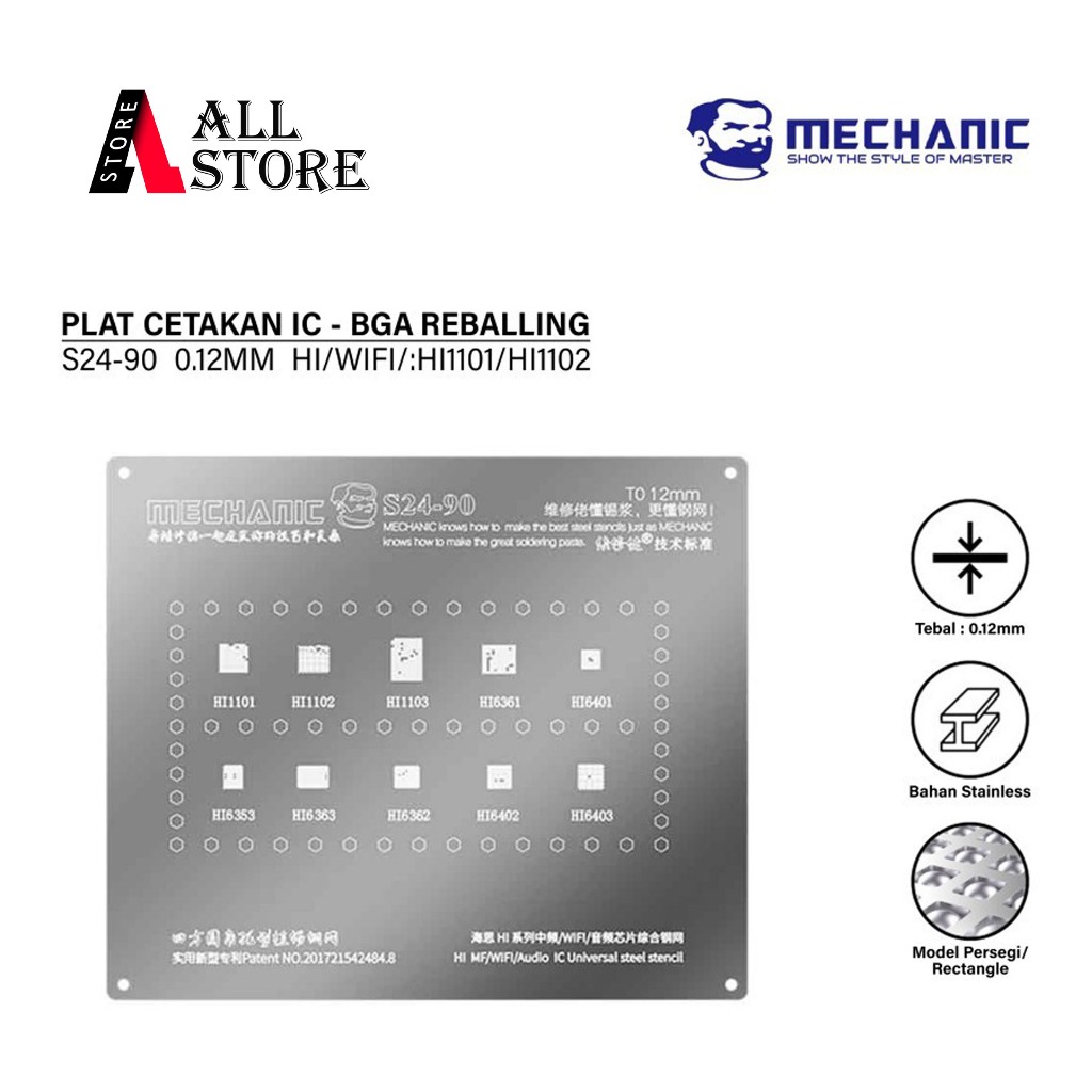 MECHANIC S24-90 CETAKAN IC 0.12MM HiSilicon HI Series IF/WIFI/audio chip mesh baja terintegrasi:HI11