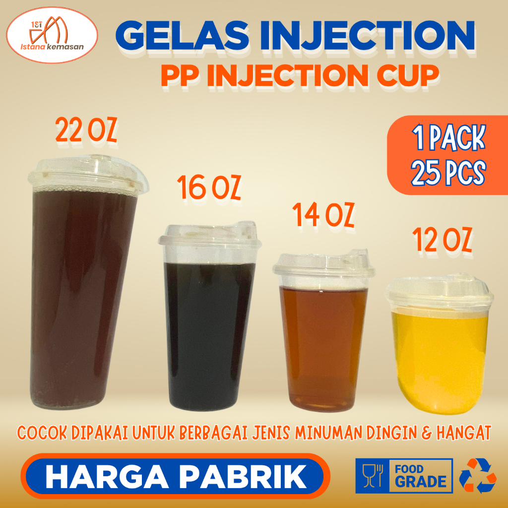 Gelas Cup Thinwall PP Injection 22 oz / 700 ml