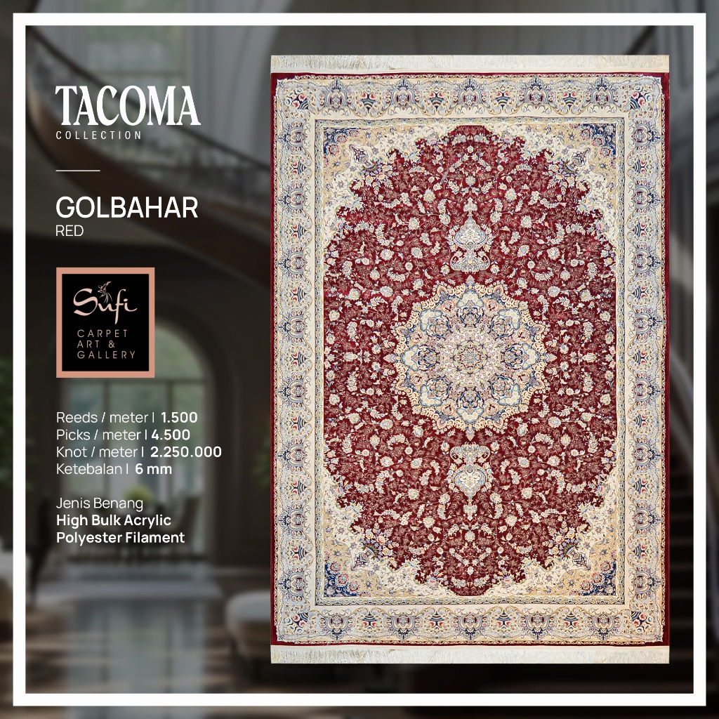Karpet Lantai Persian Iran Premium Klasik Tacoma GBHR Red