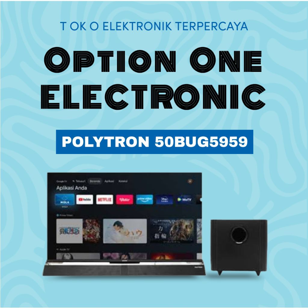 POLYTRON 50BUG5959 4K GOOGLE TV include Soundbar 50 Inch