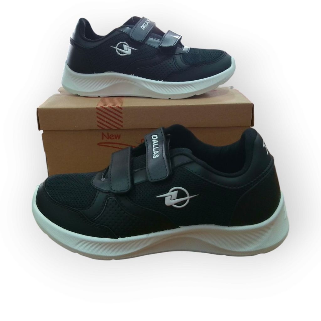 Sepatu Sekolah Dallas Hitam Putih / Sepatu Sekolah Tali