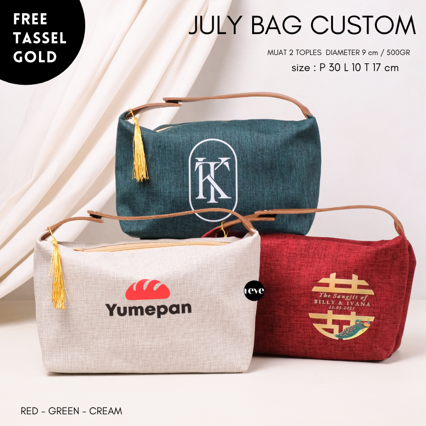 JULY BAG custom sablon goodie bag hampers ulang tahun bridesmaid wedding nikahan souvenir birthday