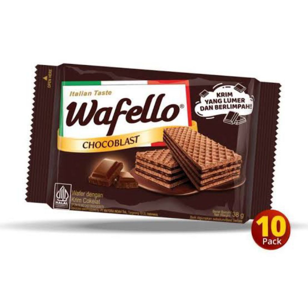

Wafello Wafer Chocoblast Cokelat 10 x 38 gram