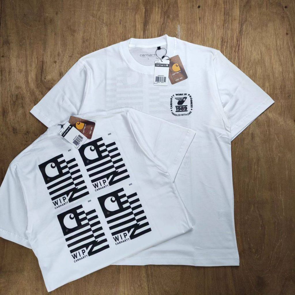 Kaos Tshirt Carhatt WIP Stamp State Logo Casual Cotton Combed 24s Mirror Fulltag