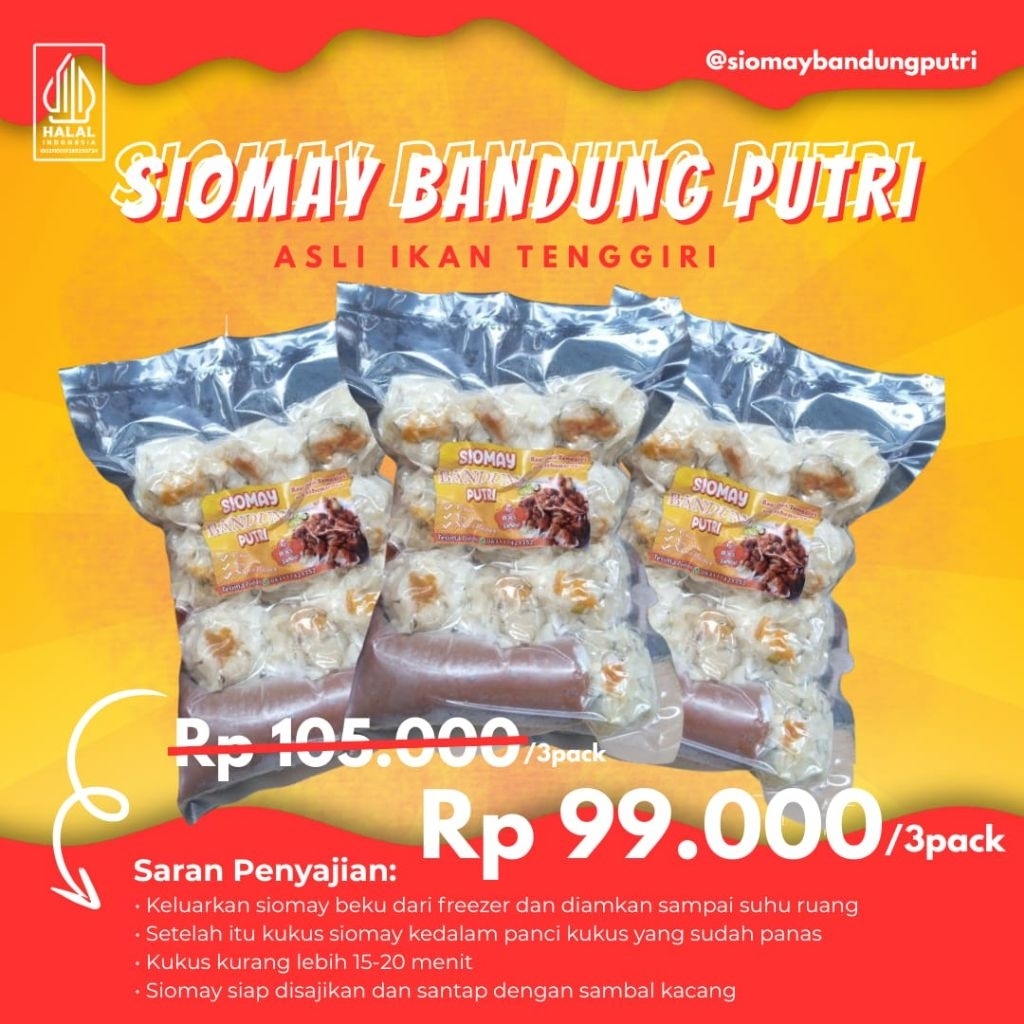 

(3 PACK) Siomay Bandung Putri Asli Ikan Tenggiri