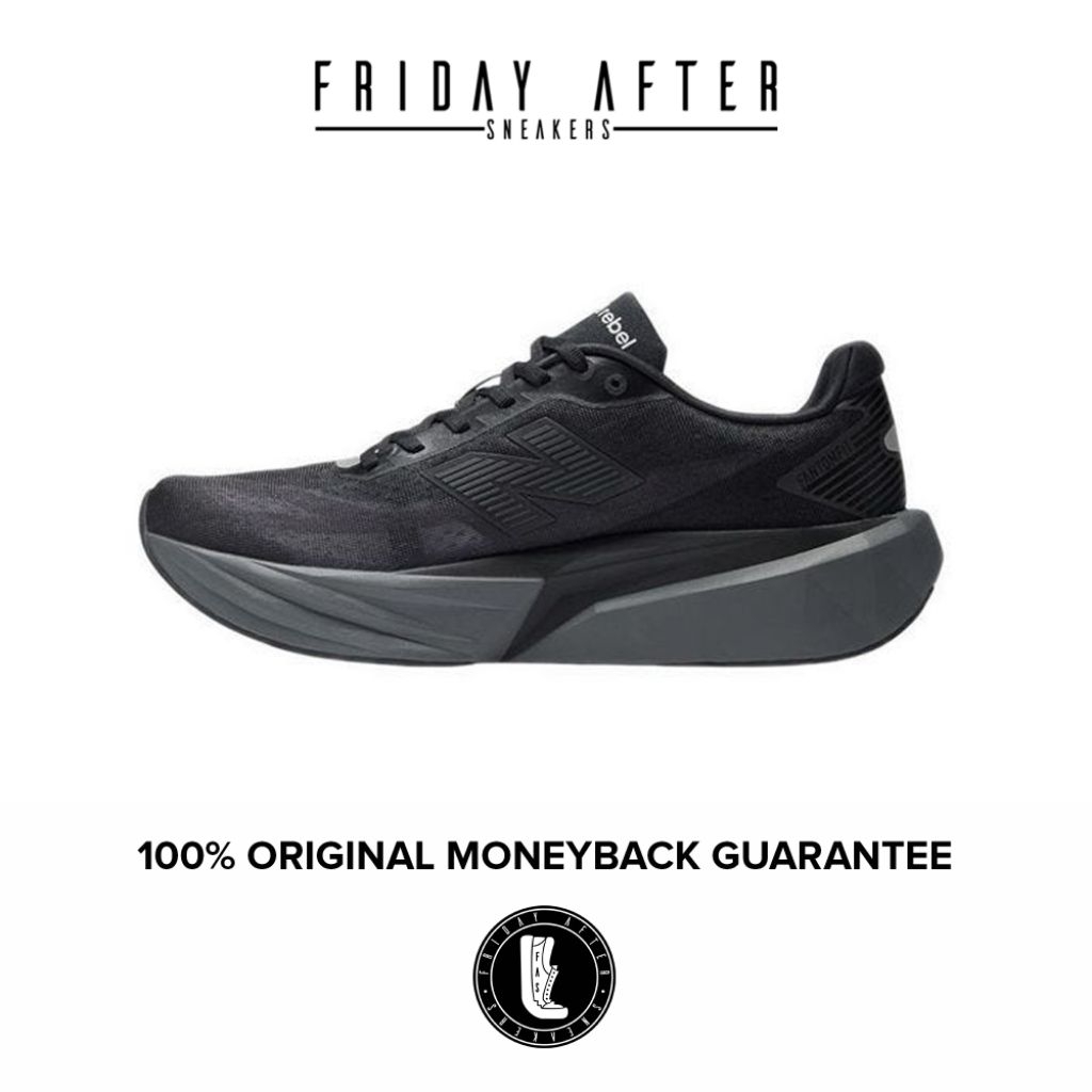 Sepatu Lari Running Pria Wanita New Balance FuelCell Rebel V5 Black Castlerock Original Resmi