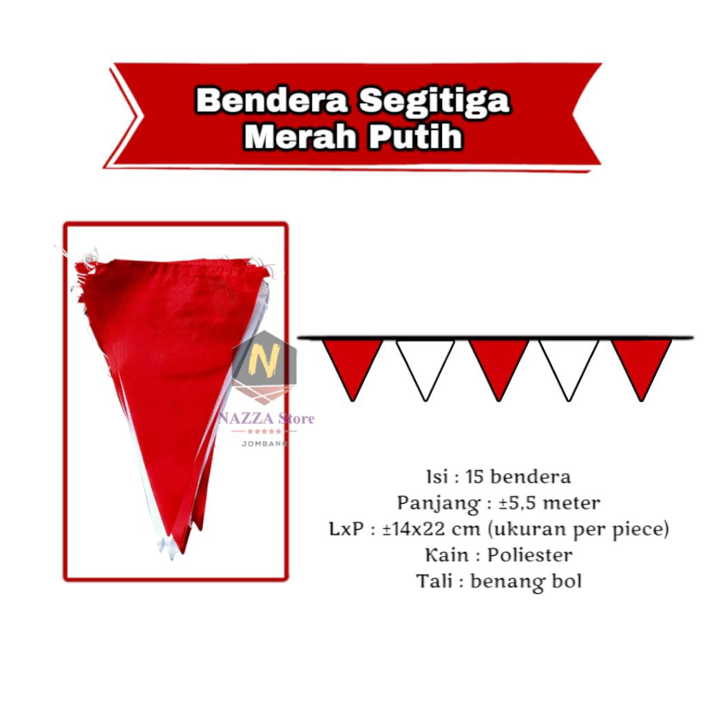 Bendera Segitiga Merah Putih Kain Umbul Umbul