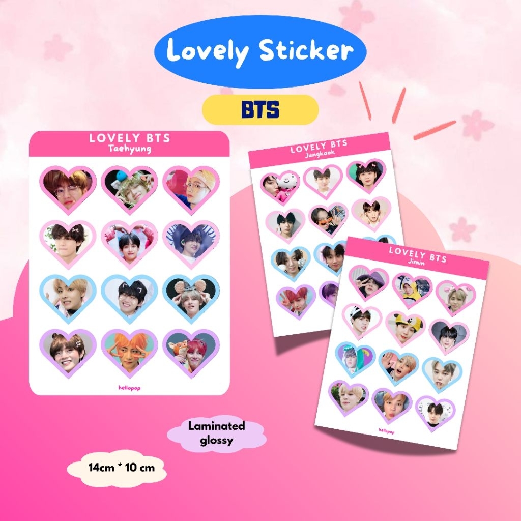 

STICKER LOVELY BTS glossy no cutting
