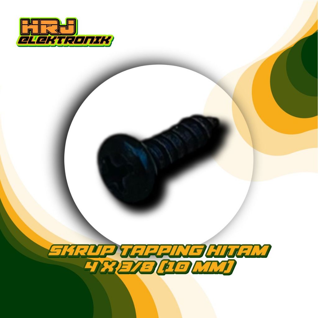 Skrup Tapping  hitam Kepala bulat 4 3/8 100 pcs