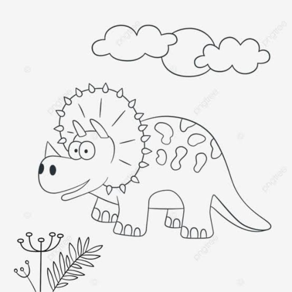 

20 Lembar Gambar Mewarnai Tema Dinosaurus Lucu Ukuran A4