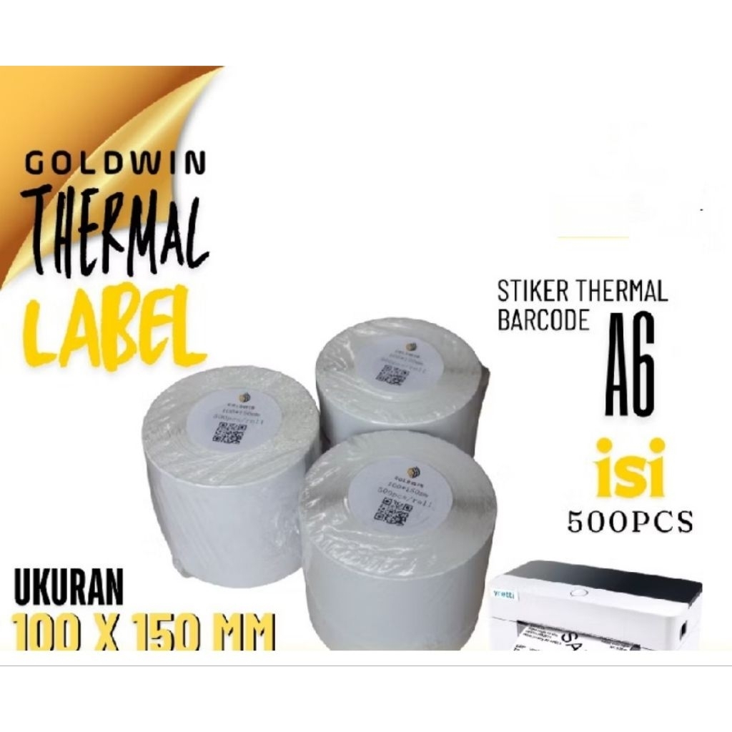 

Label Thermal 100x150mm Roll / Sticker Label Barcode Isi 500pcs Premium