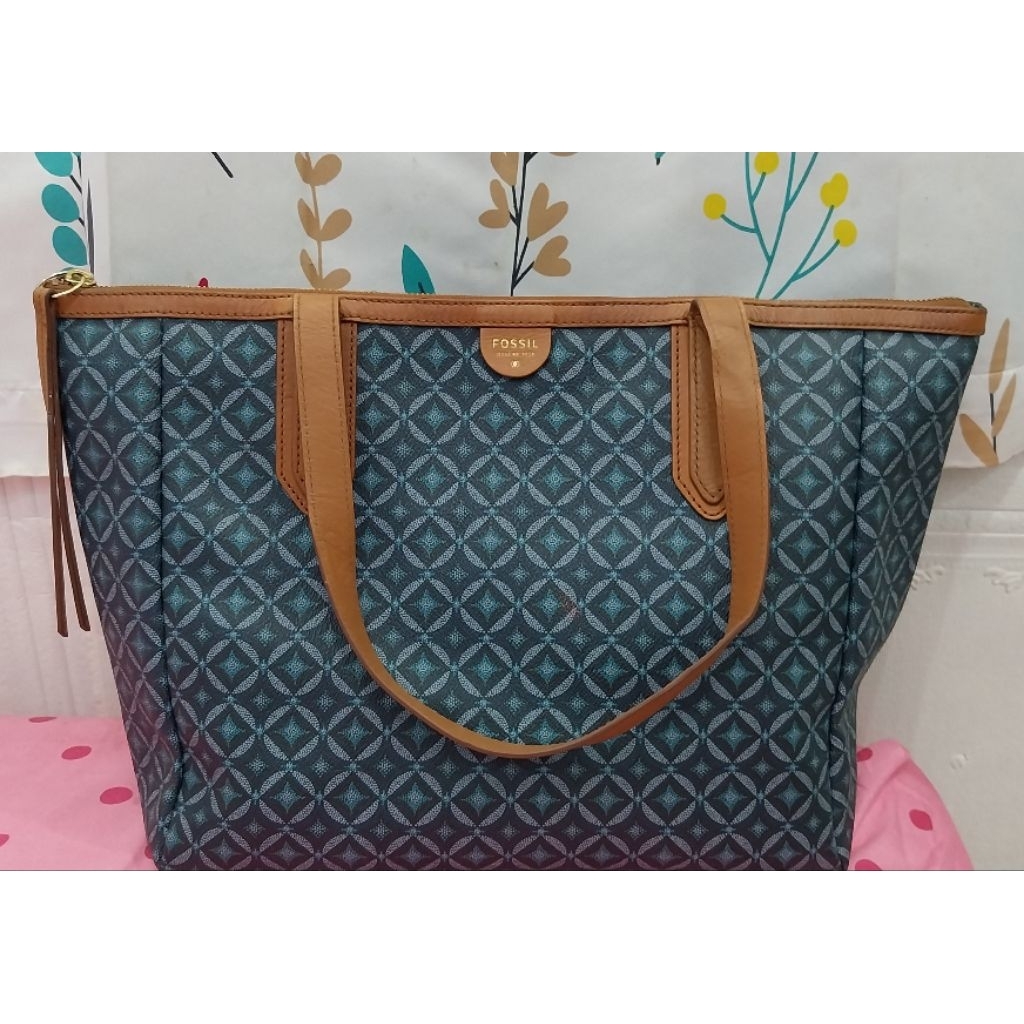 preloved tote bag fossil, fossil preloved, fossil second