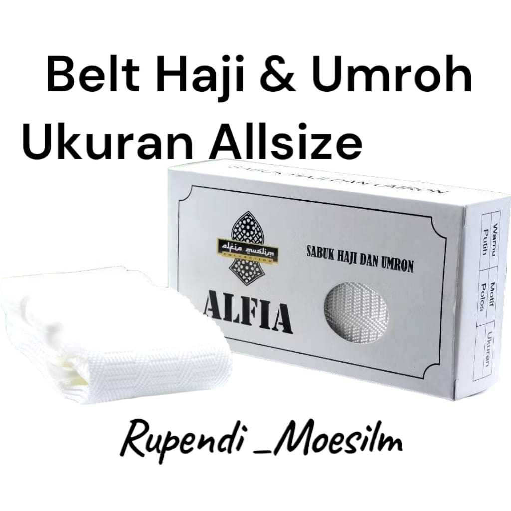 Sabuk Haji Umroh Dewasa Belt/ Sabuk Haji Putih Polos/Sabuk Umroh Pria