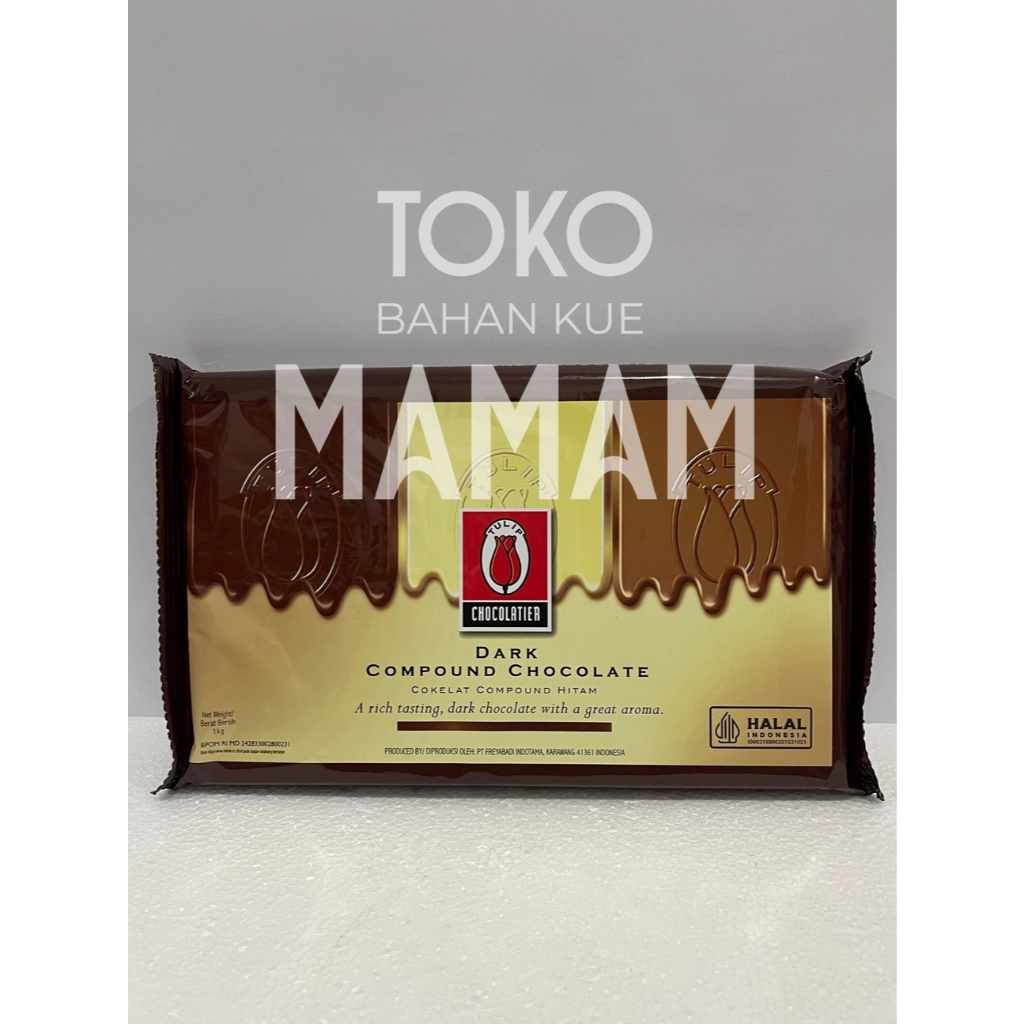 

Tulip Dark Compound 1kg – Cokelat Compound untuk Baking, Cake & Dessert