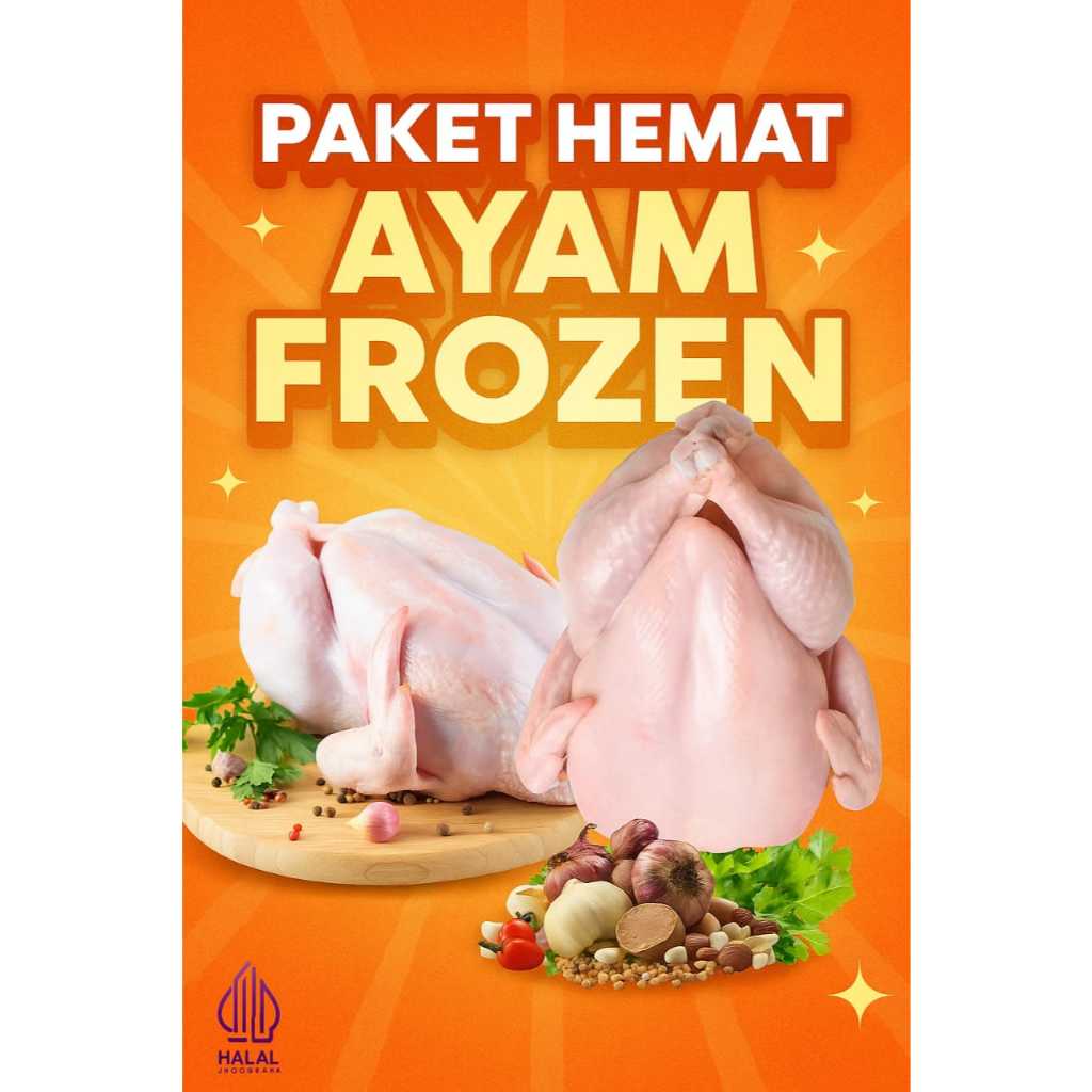 

pm-mart paket Hemat ayam frozen 5 & 25 ekor halal murah praktis cocok untuk usaha & keluarga